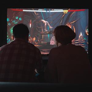 couple playing video game